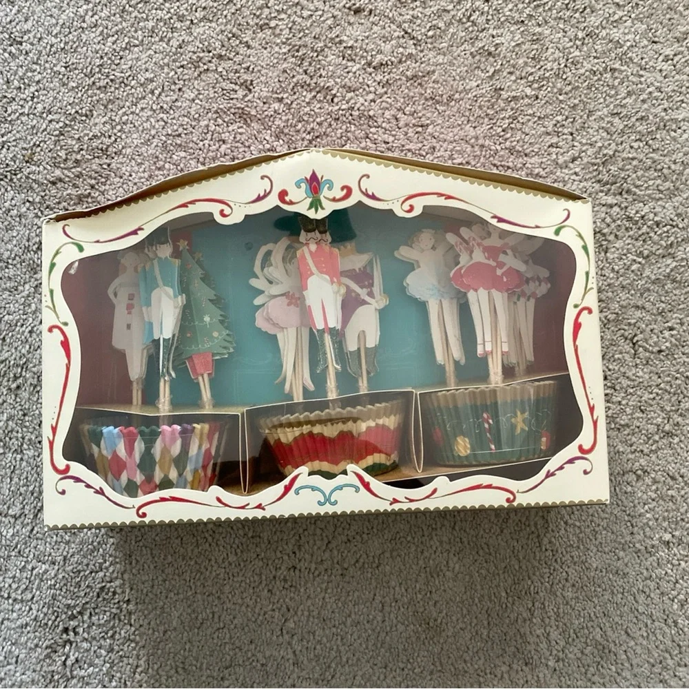 Meri Meri Nutcracker Ballet Christmas Cupcake Liners‎ & Topper Picks Kit